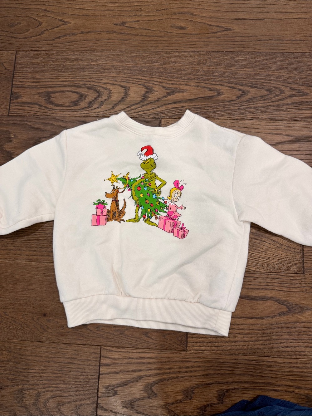 Old Navy White Kids' Grinch Holiday Sweatshirt with Pink & Green Accents